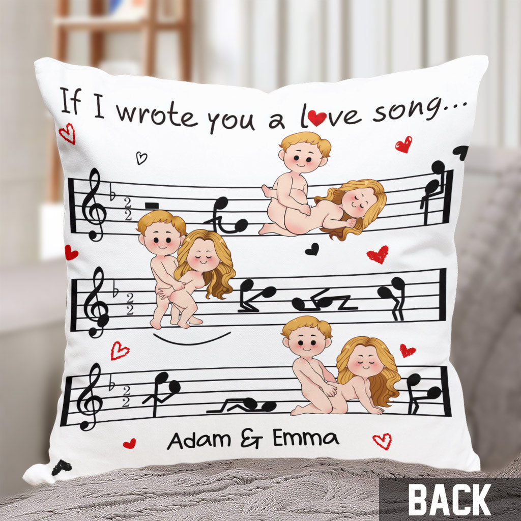 Si je t'écrivais une chanson d'amour - Coussin décoratif personnalisé pour couple