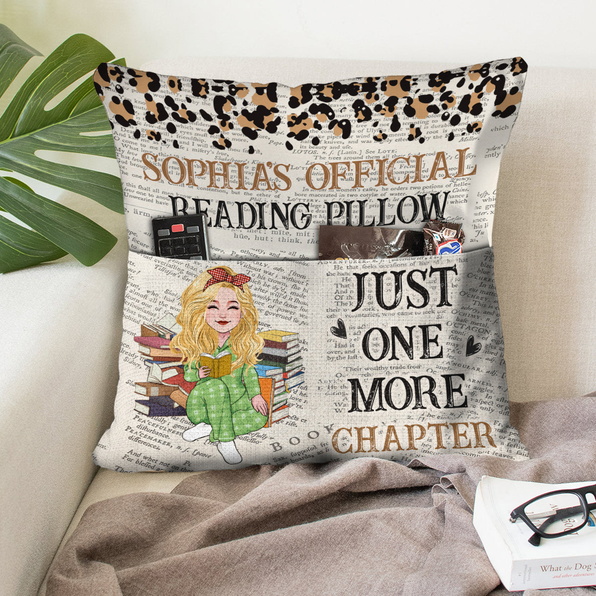 Juste un chapitre de plus - Coussin de poche personnalisé pour livre