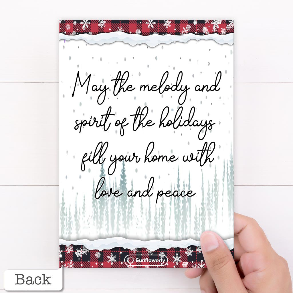 Carte de vœux personnalisée « Bonhomme de neige pour Noël » pour toute la famille