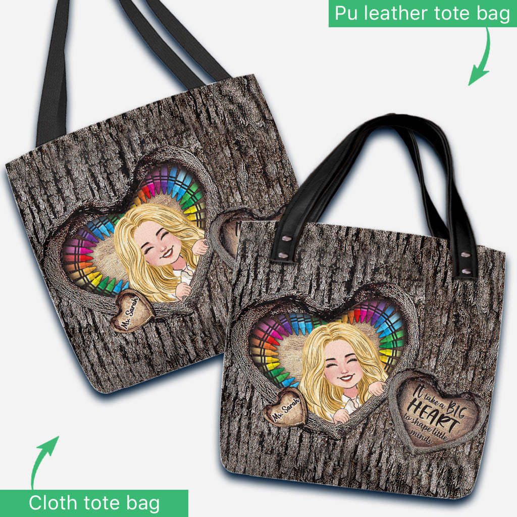 Il faut avoir un grand cœur - Sac fourre-tout personnalisé pour enseignants