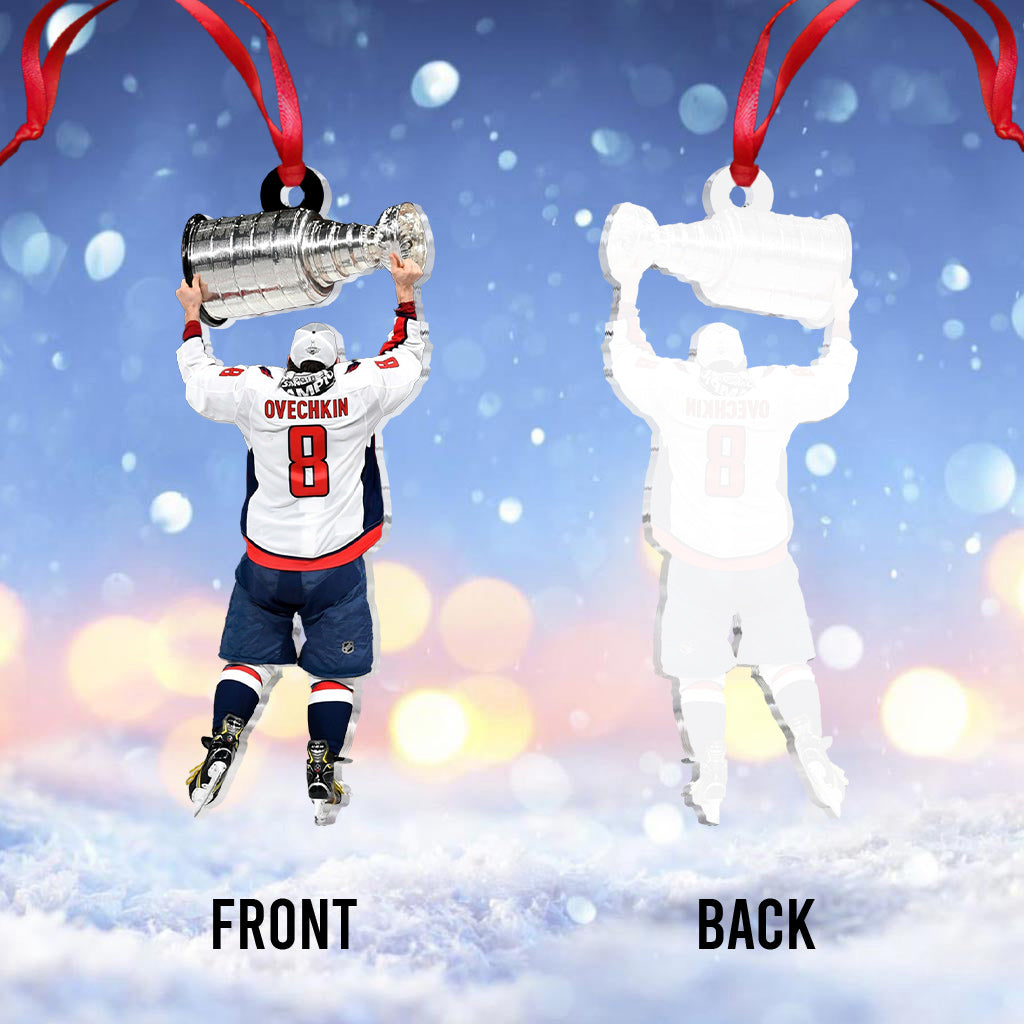 Ornement photo - Cadeau de hockey pour fils - Ornement personnalisé