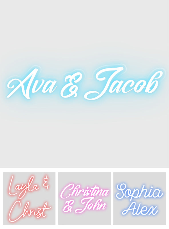 Texte personnalisé - Enseigne lumineuse personnalisée pour couple