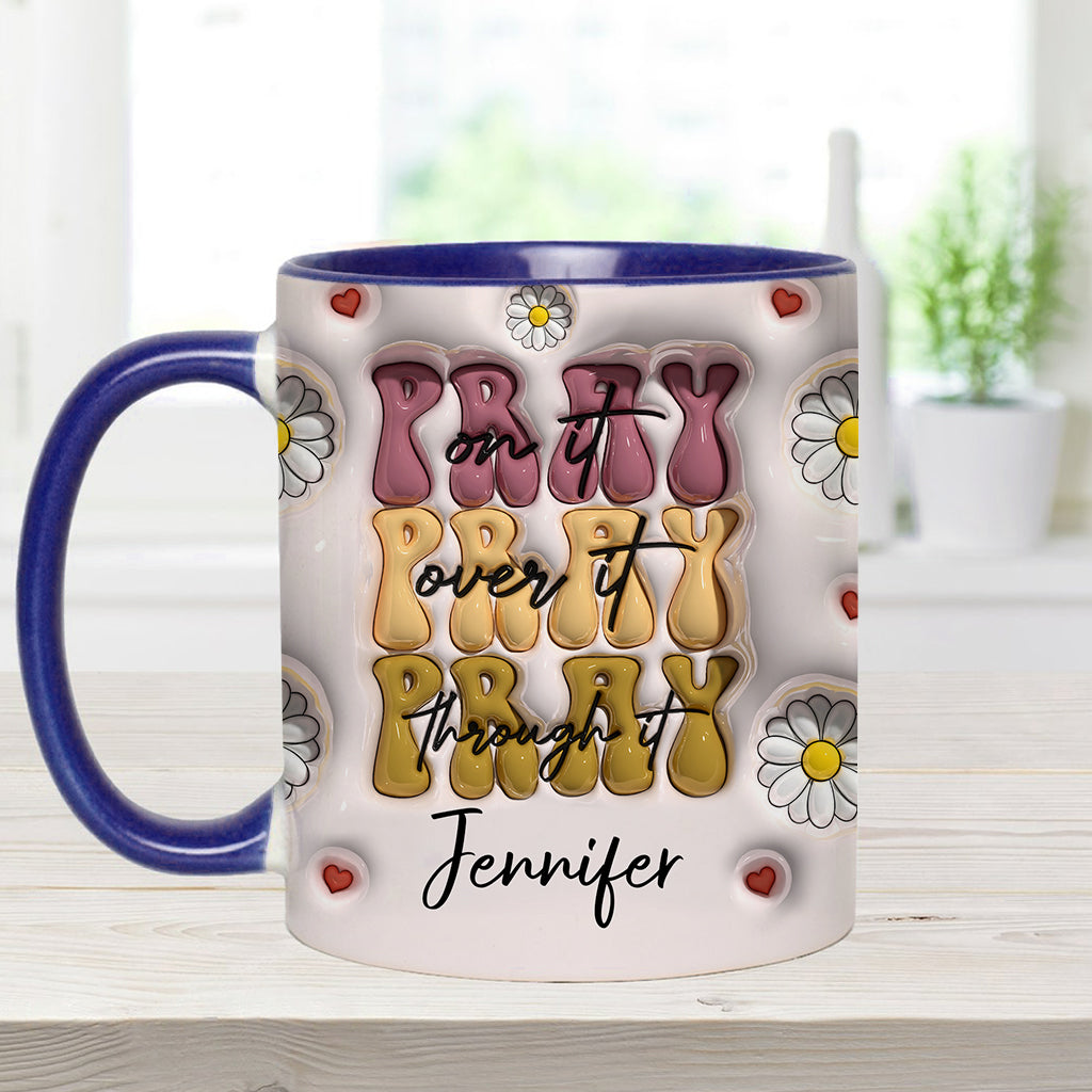 Pray On It - Personalized Christian Accent Mug
