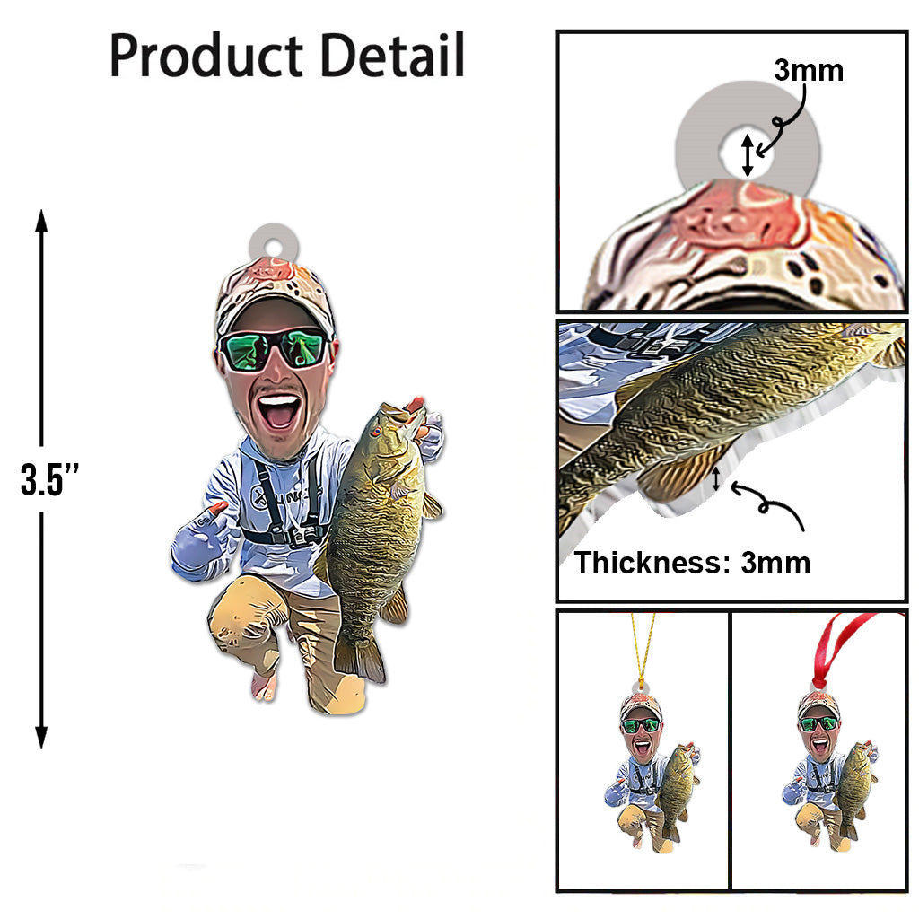 Cartoonize Funny Fishing - Personalized Fishing Ornament
