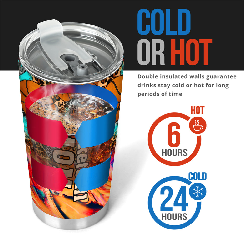 Maman basketteuse léopard - Gobelet personnalisé sur le thème du basket-ball