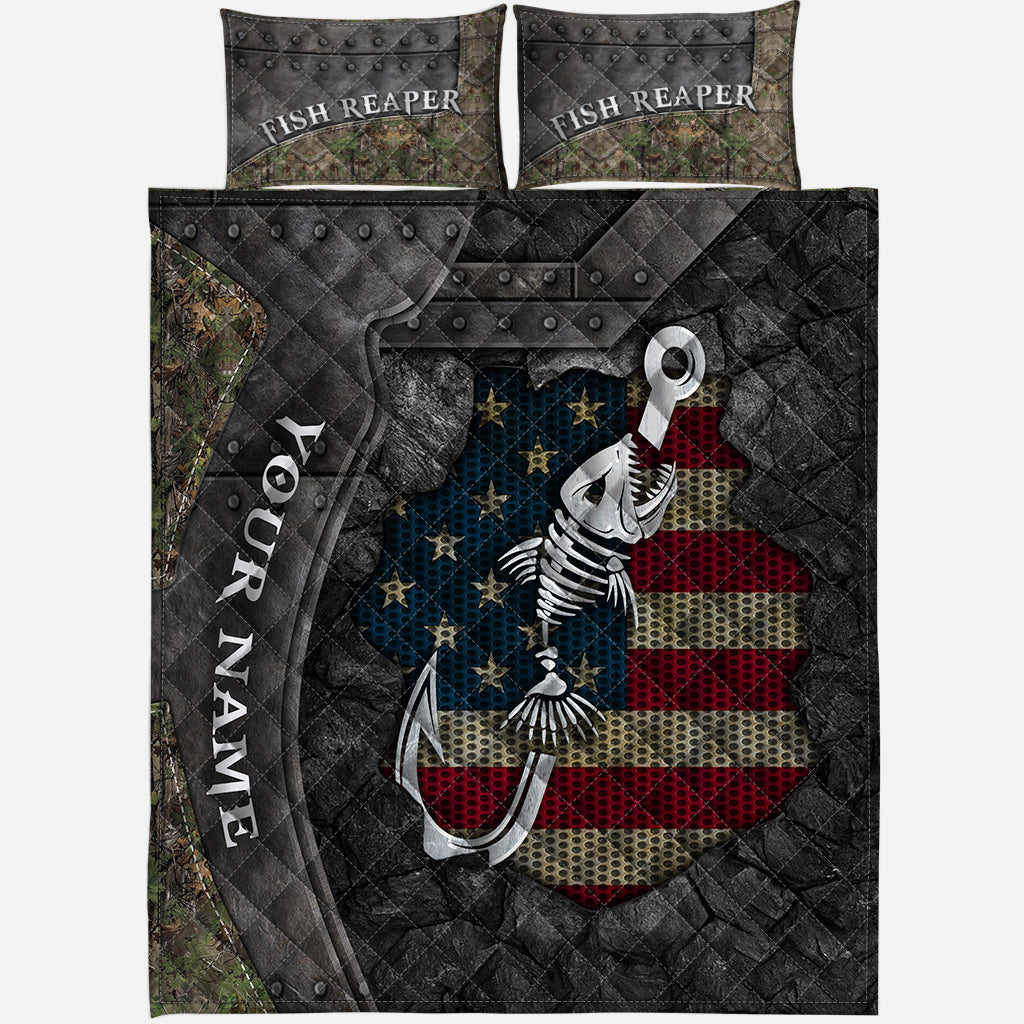 Fish Reaper - Ensemble de courtepointe de pêche personnalisé