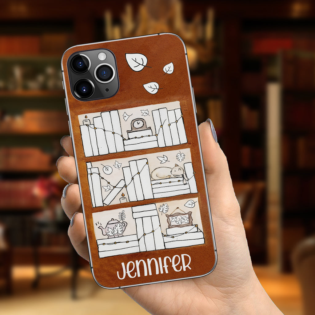 Étui de téléphone personnalisé avec suivi de lecture des quatre saisons - Étui-livre