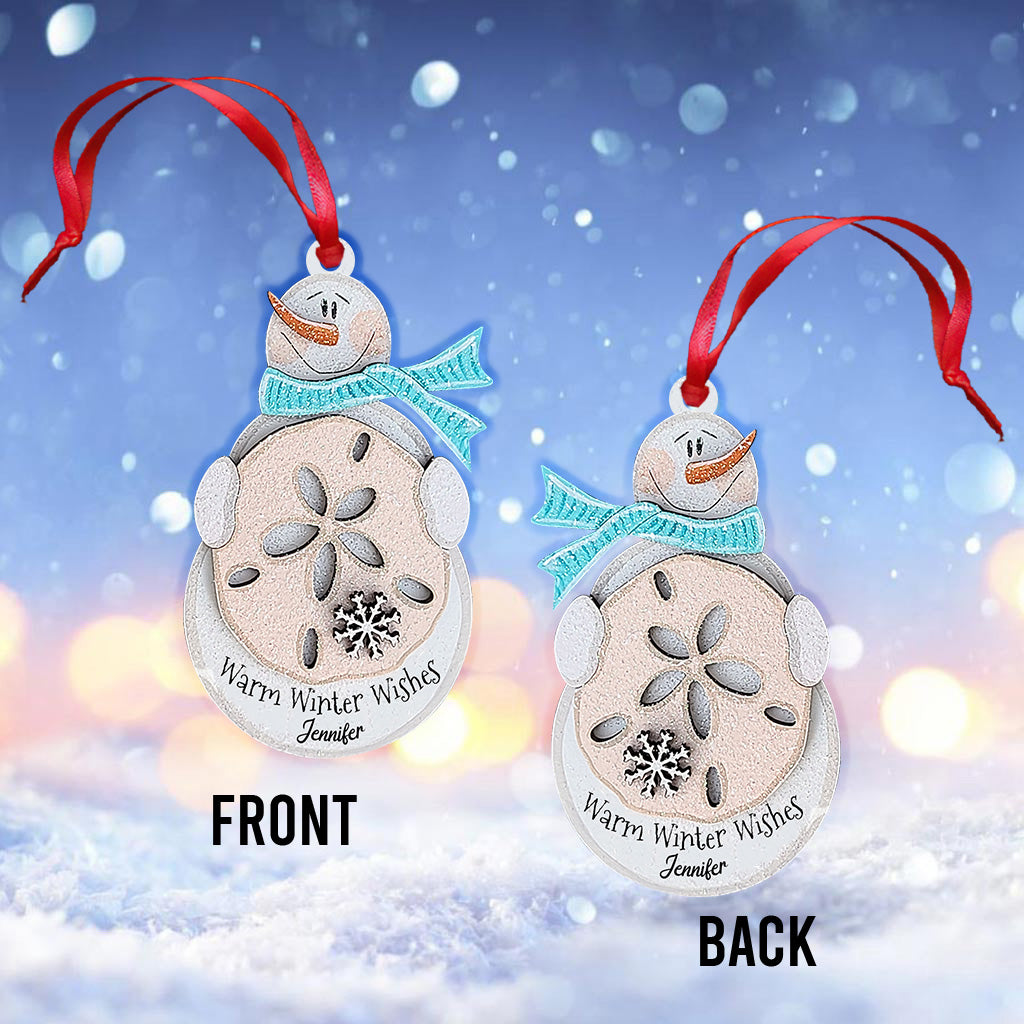 Vœux chaleureux d'hiver - Ornement personnalisé pour amoureux de la mer