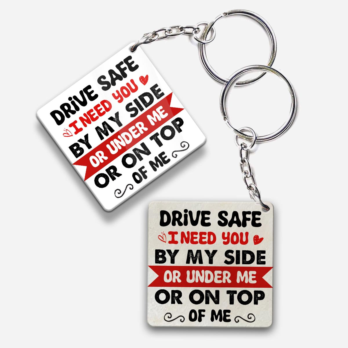 Drive Safe - Personalized Couple Keychain