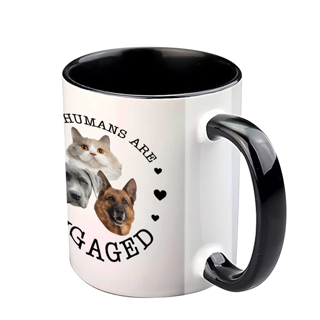 Mes humains se marient (chien/chat) - Mug personnalisé - Cadeau de mariage pour amoureux des chiens et des chats