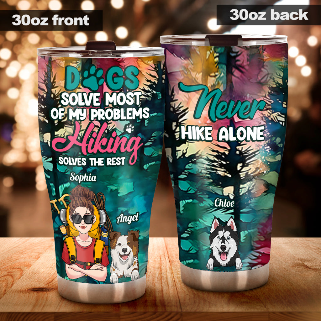 Hiking And Dogs - Personalized Hiking Tumbler