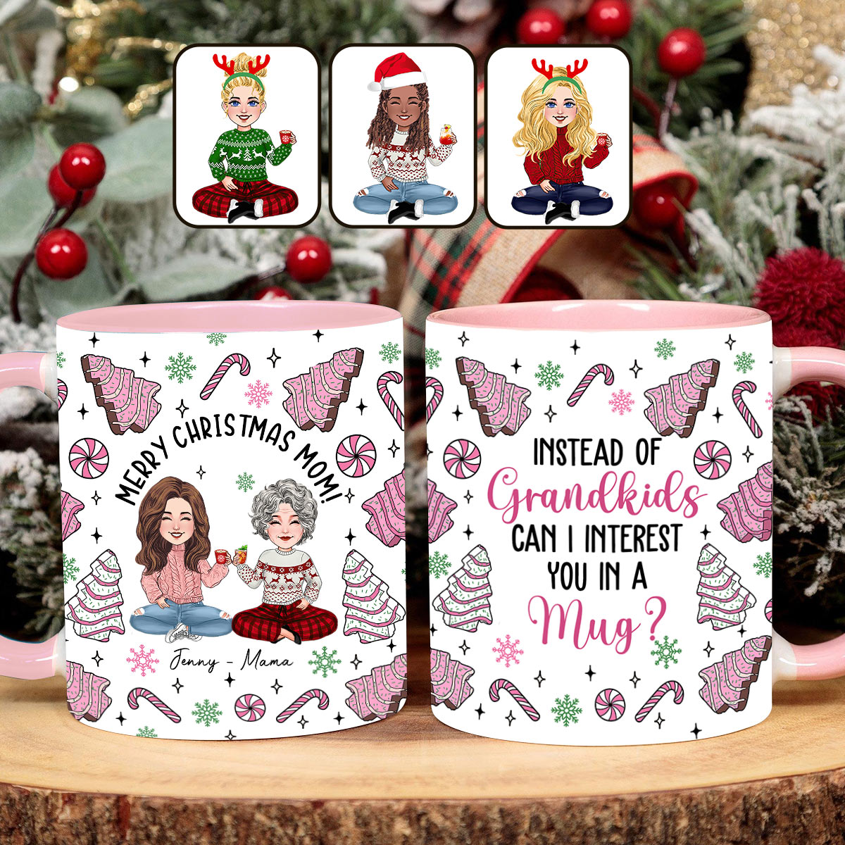 Au lieu de petits-enfants - Cadeau pour maman - Mug personnalisé