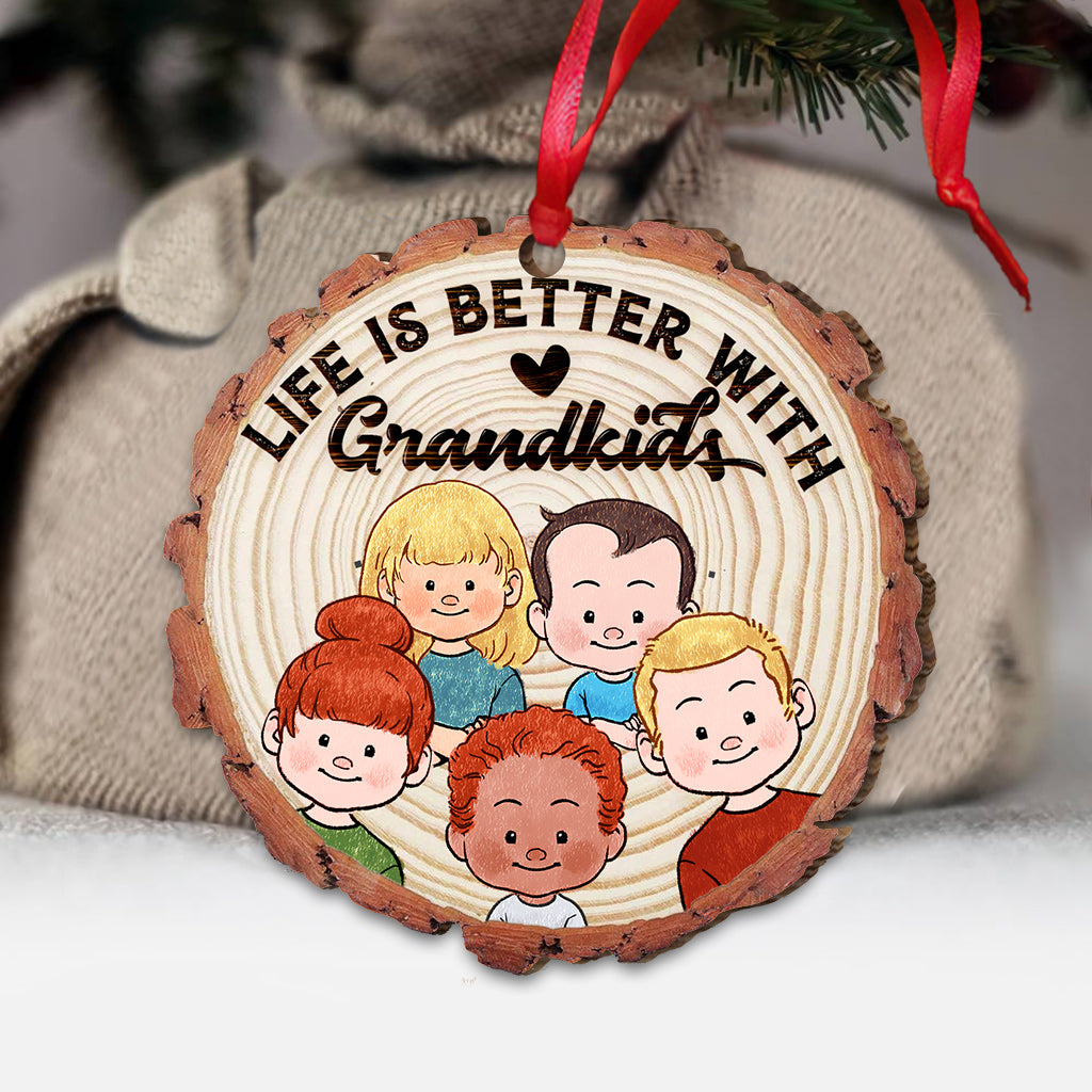 La vie est plus belle avec des petits-enfants - Cadeau pour grand-mère et grand-père - Ornement personnalisé