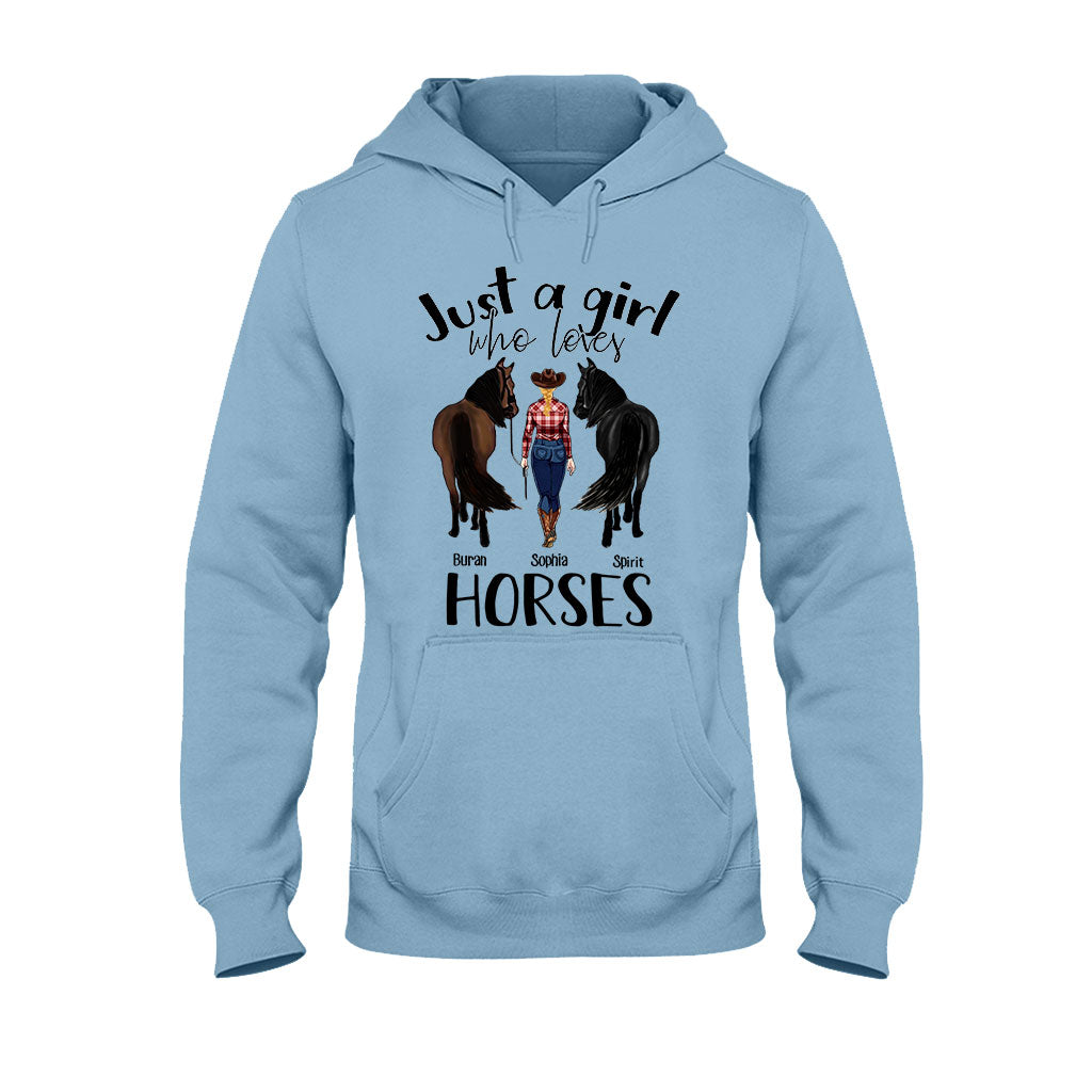 Juste une fille qui aime les chevaux - T-shirt et sweat à capuche personnalisés avec motif cheval