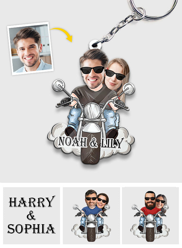 Je serai toujours là - Cadeau motard pour mari, femme, petit ami, petite amie - Porte-clés personnalisé