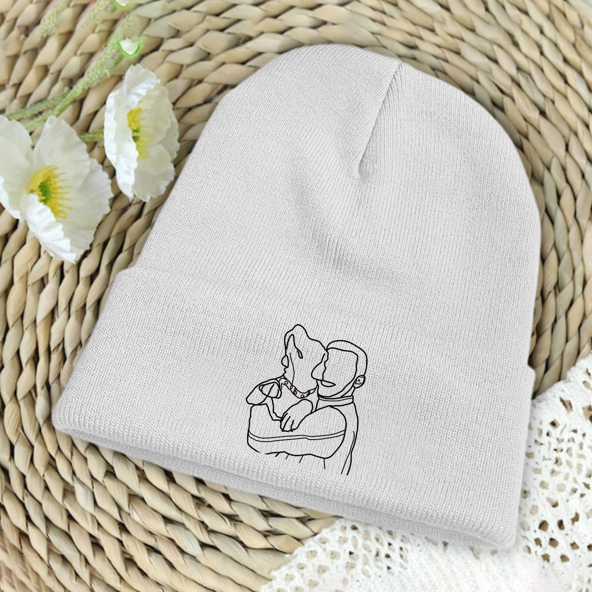 Bonnet brodé personnalisé avec photo pour chien