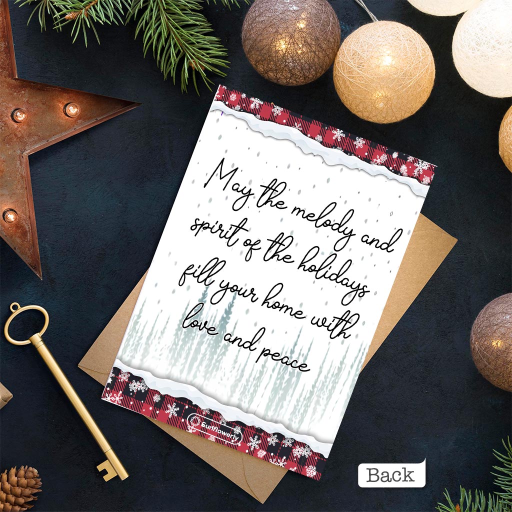 Carte de vœux personnalisée « Bonhomme de neige pour Noël » pour toute la famille