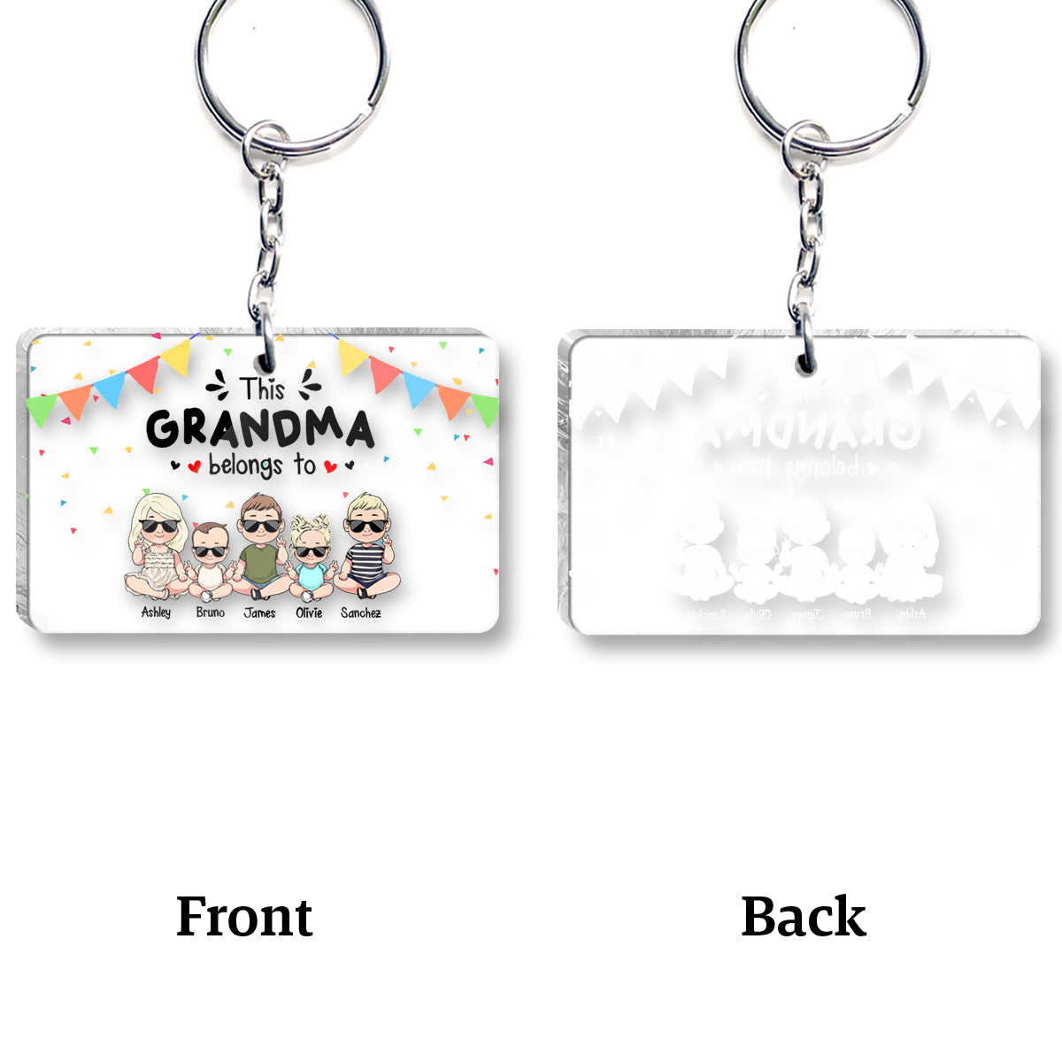Mes personnes préférées - Cadeau pour grand-père, grand-mère, frère, sœur, maman, papa, oncle, tante - Porte-clés personnalisé