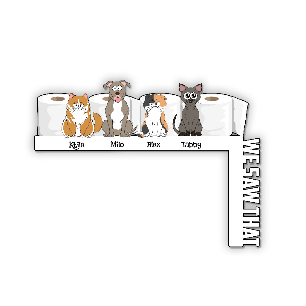 Nous avons vu ça - Décoration personnalisée pour cadre de porte pour chat