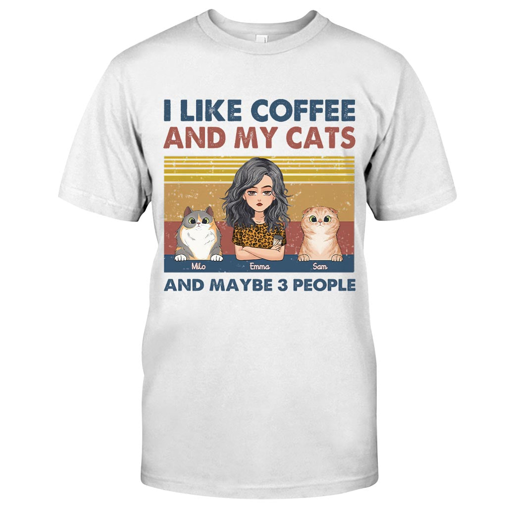 J'aime le café et mon chien - Cadeau pour amoureux des chats - T-shirt et sweat à capuche personnalisés