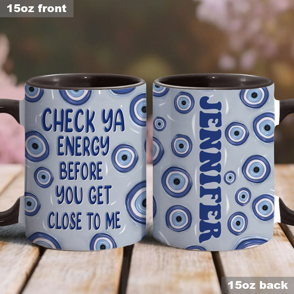 Check Ya Energy - Personalized Witch Accent Mug