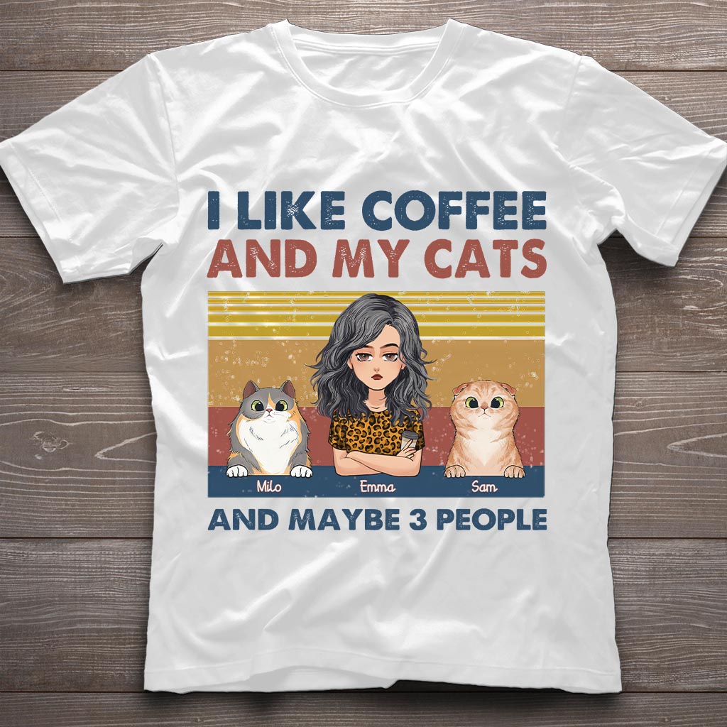 J'aime le café et mon chien - Cadeau pour amoureux des chats - T-shirt et sweat à capuche personnalisés