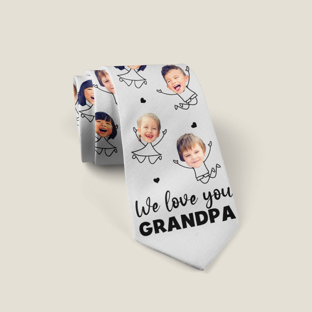 On t'aime papa - Cravate personnalisée - Cadeau pour papa, grand-père, oncle, frère, mari