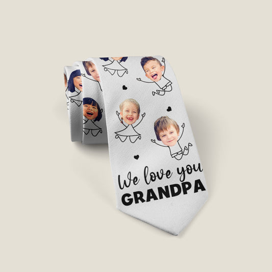On t'aime papa - Cravate personnalisée - Cadeau pour papa, grand-père, oncle, frère, mari