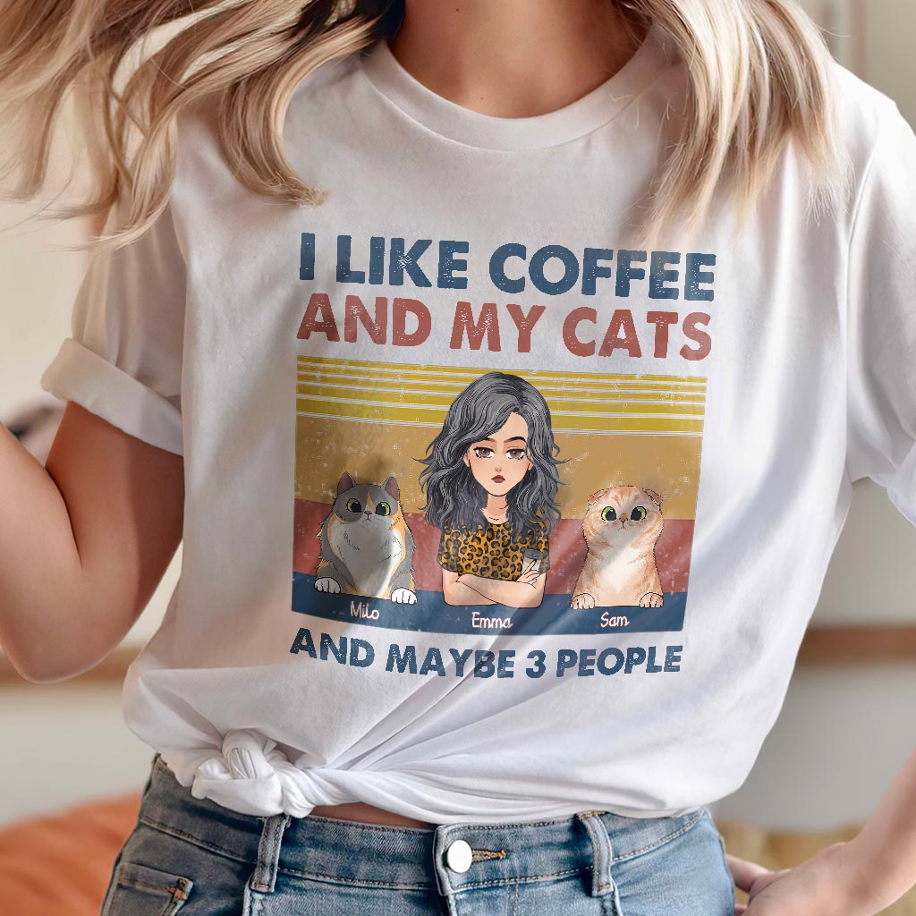 J'aime le café et mon chien - Cadeau pour amoureux des chats - T-shirt et sweat à capuche personnalisés