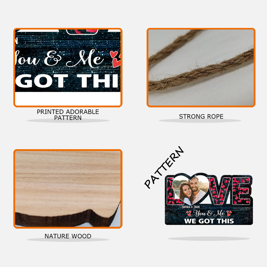 « This Is Us » - Cadeau pour couple (mari, femme, petit ami, petite amie) - Panneau en bois personnalisé