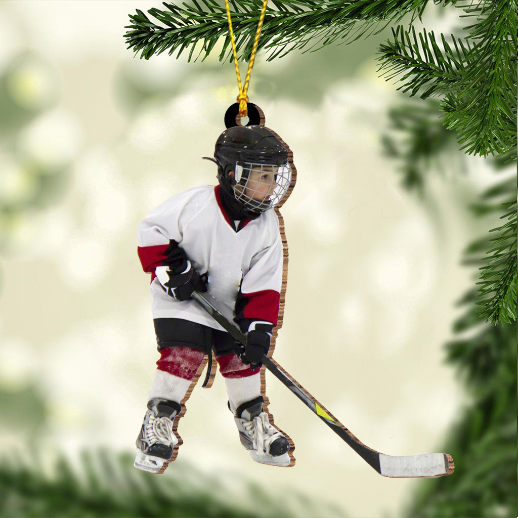 Ornement photo - Cadeau de hockey pour fils - Ornement personnalisé