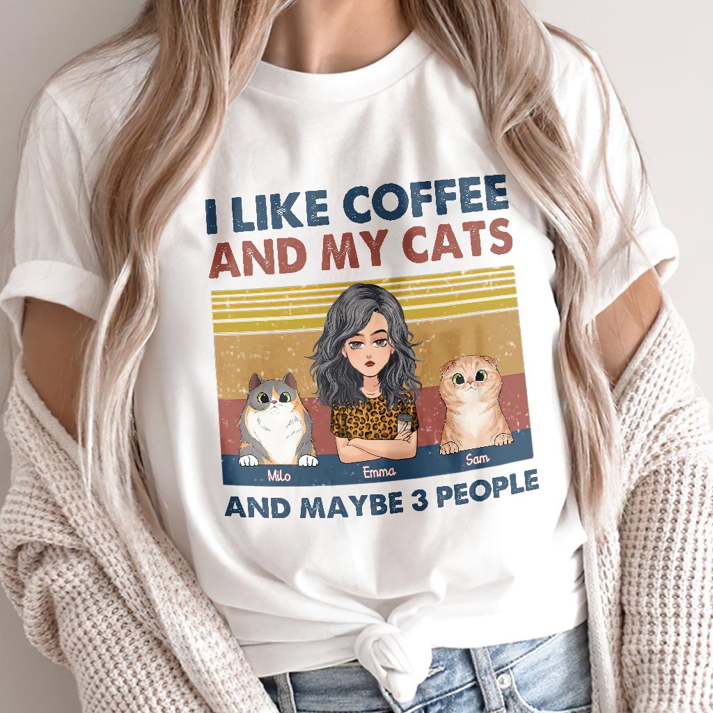 J'aime le café et mon chien - Cadeau pour amoureux des chats - T-shirt et sweat à capuche personnalisés