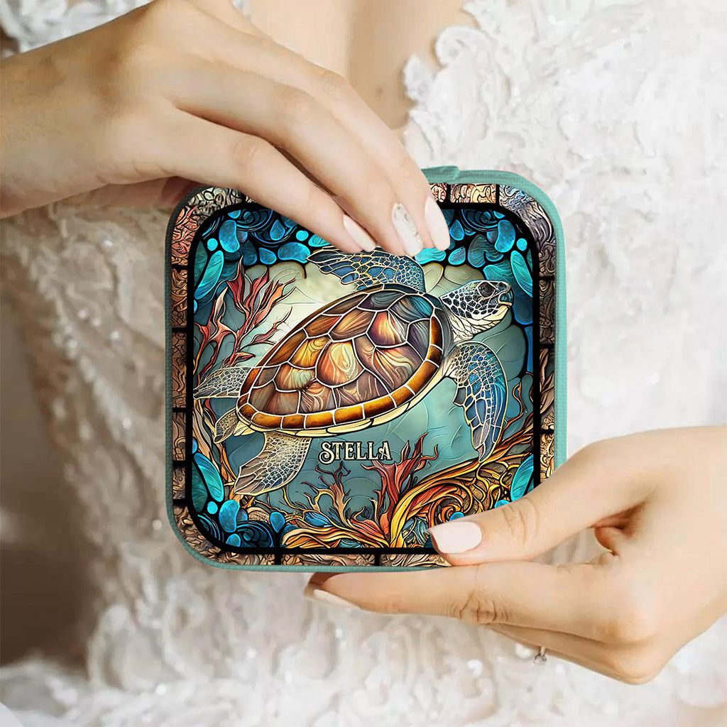 J'adore les tortues - Boîte à bijoux personnalisée en forme de tortue