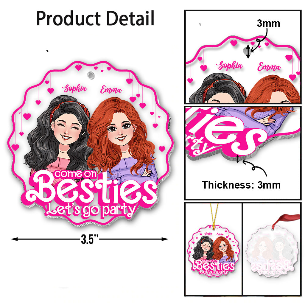 Allez les copines, on fait la fête ! - Cadeau pour une amie - Ornement transparent personnalisé