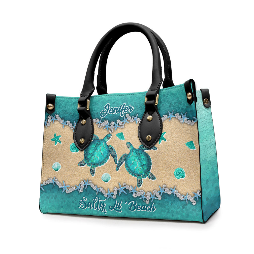 Salty Lil' Beach - Sac à main personnalisé en cuir de tortue