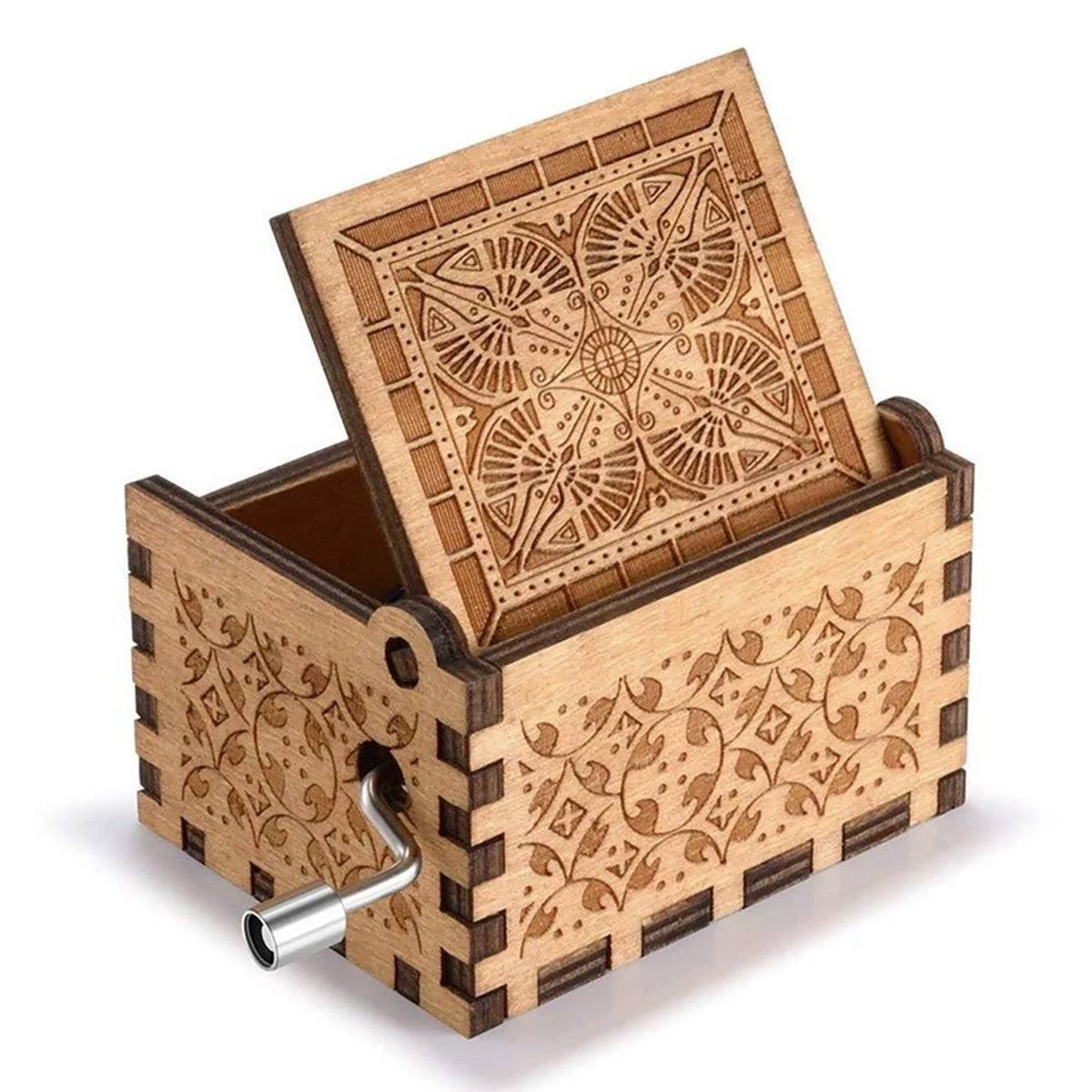 I Love You To The Moon And Back - Gift for mom, grandma, dad, grandpa - Personalized Hand Crank Music Box