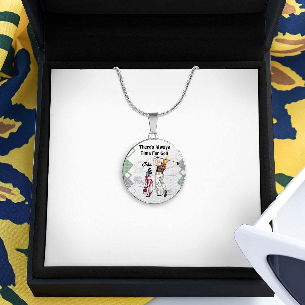Il y a toujours du temps pour le golf - Collier pendentif personnalisé sur le thème du golf