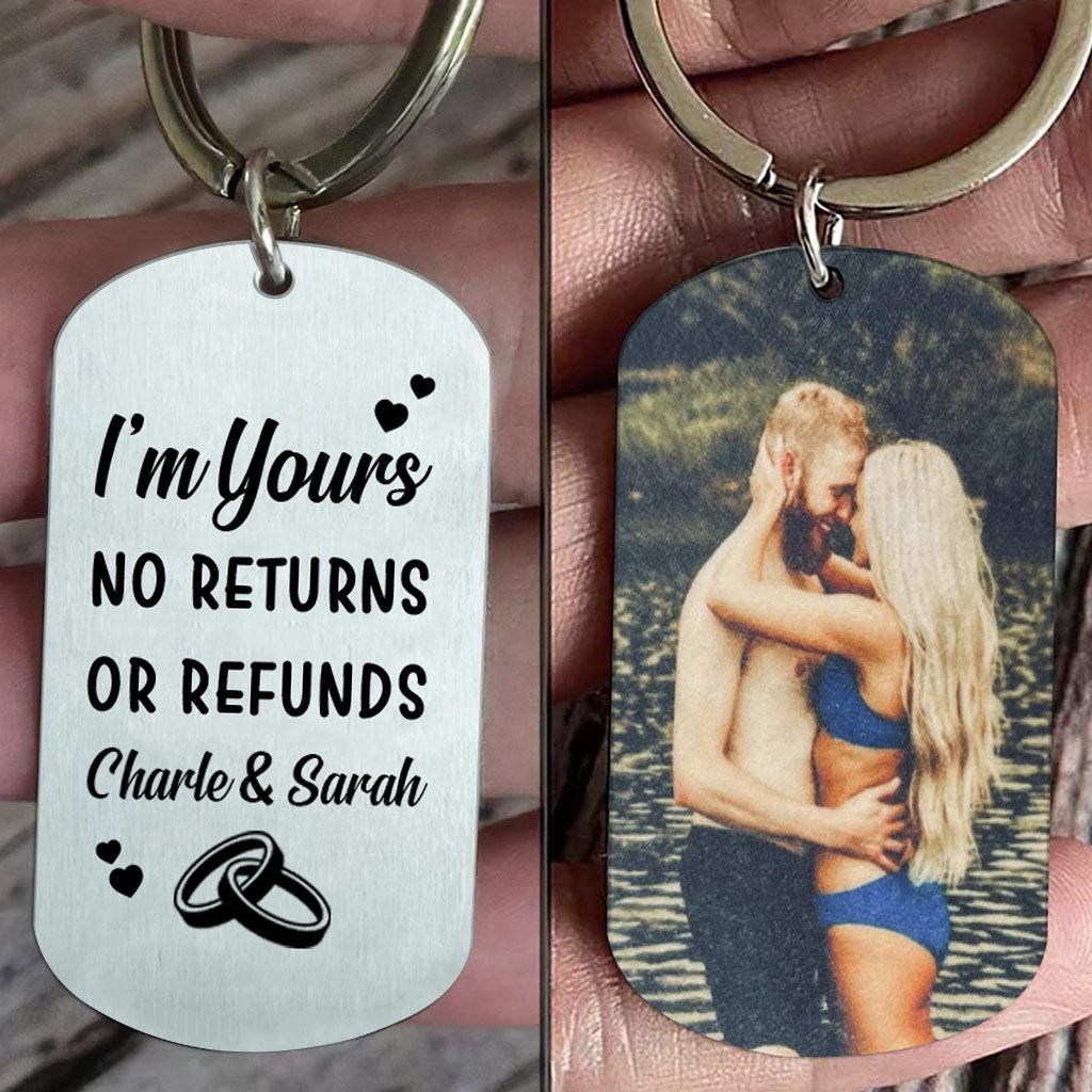 Je suis à toi - Cadeau pour couple (mari, petit ami, femme, petite amie) - Porte-clés personnalisé en acier inoxydable
