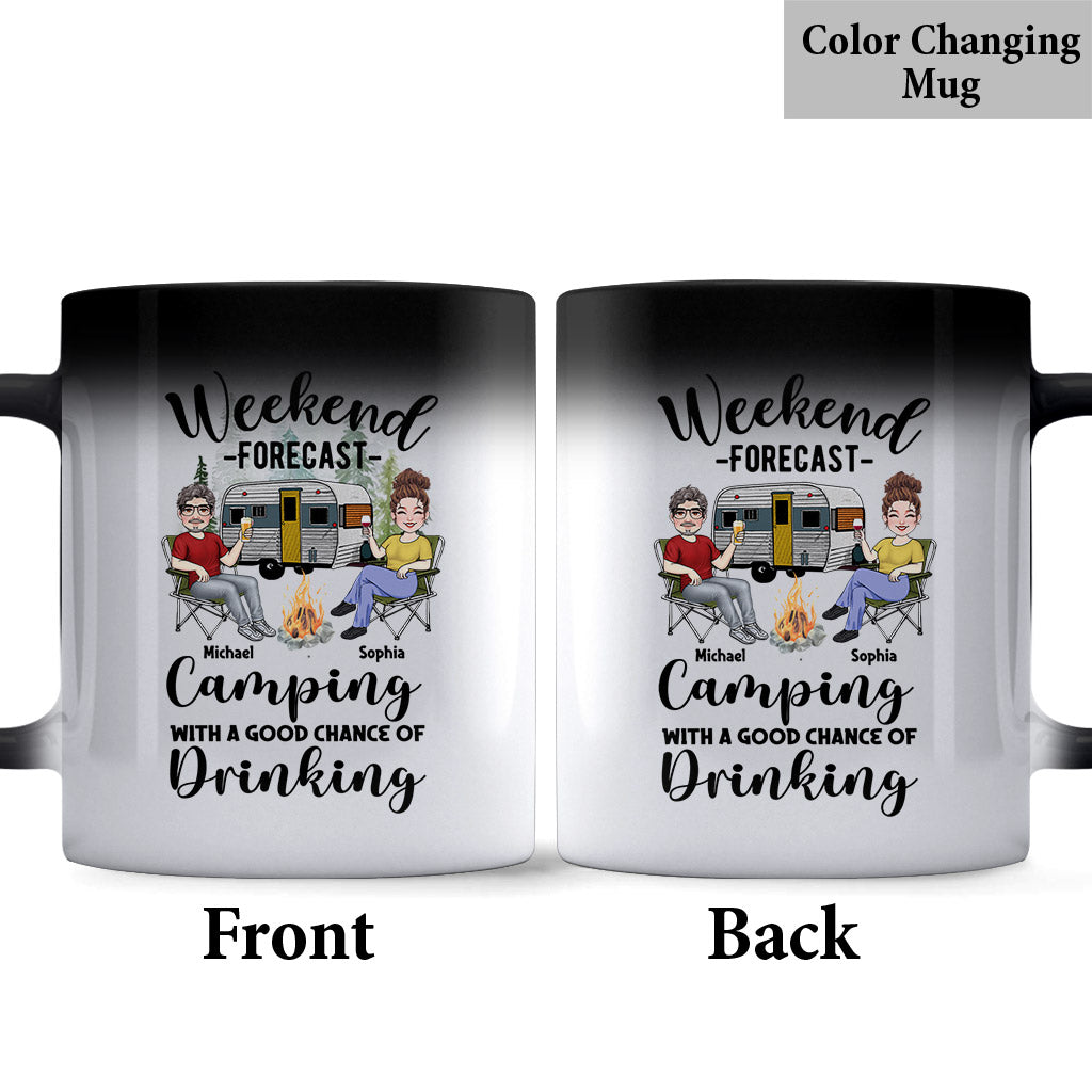 Prévisions du week-end - Mug de camping personnalisé