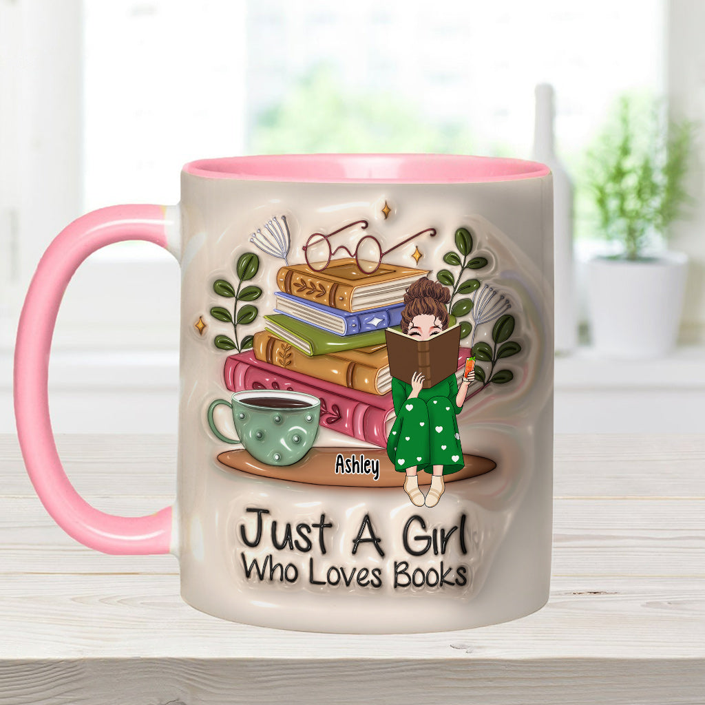 Mug personnalisé « Juste une fille qui aime les livres »
