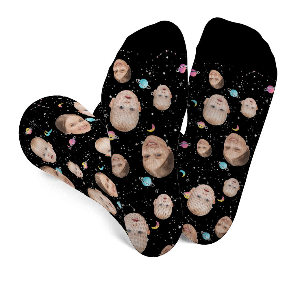 Custom Face Galaxy - Personalized Mother Socks
