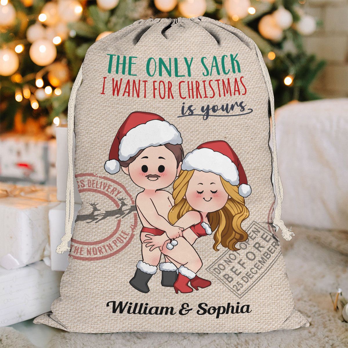 The Only Sacks I Want For Christmas - Personalized Couple Christmas Gift Bag