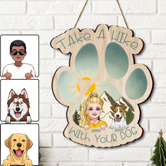Take A Hike - Personalized Hiking Custom Shaped Wood Sign