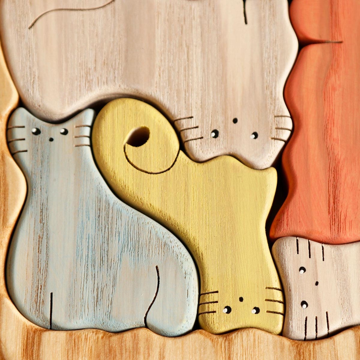 Puzzle Chat - Cadeau pour les amoureux des chats - Puzzle en bois personnalisé
