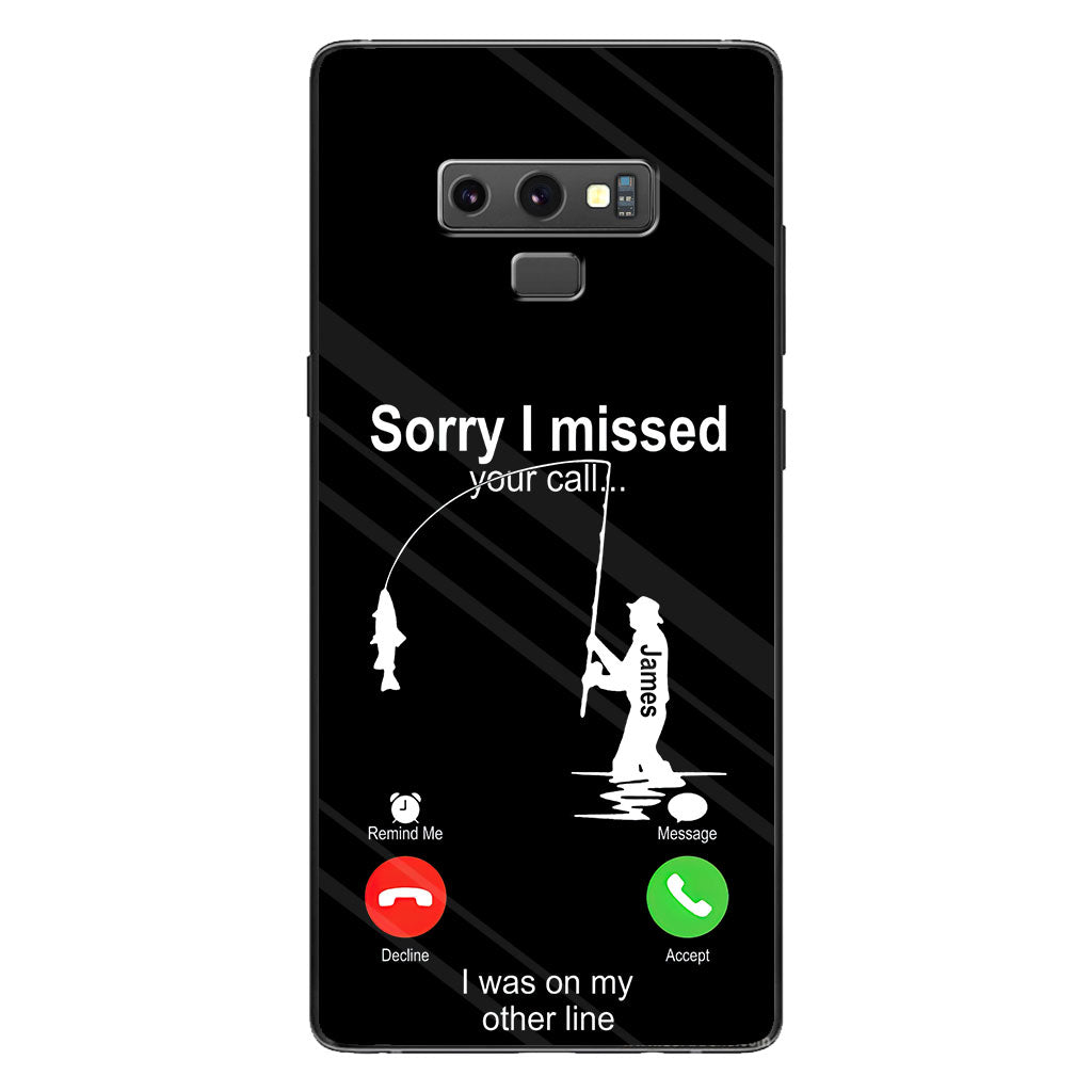 Désolé(e) d'avoir manqué votre appel, j'étais en ligne - Coque de téléphone transparente personnalisée sur le thème de la pêche