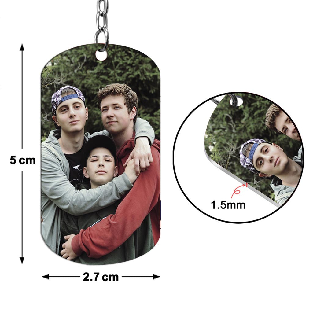 Ce super papa a sa place - Cadeau pour papa, oncle, frère, grand-père - Porte-clés personnalisé en acier inoxydable