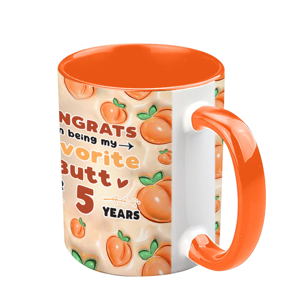 Félicitations pour être mon fessier préféré ! – Cadeau pour mari, femme, petit ami, petite amie – Mug personnalisé