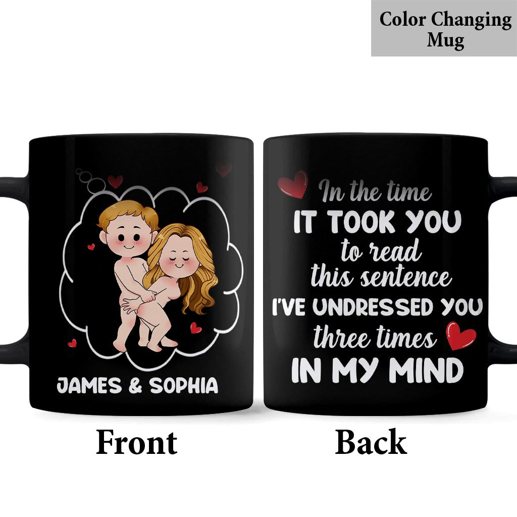 Je t'ai déshabillé trois fois - Mug personnalisé pour couple