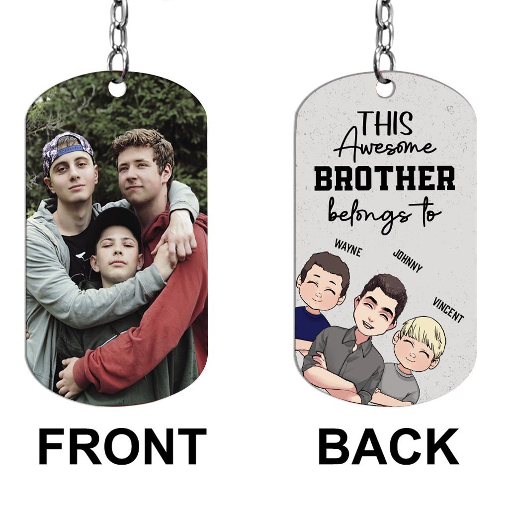 Ce super papa a sa place - Cadeau pour papa, oncle, frère, grand-père - Porte-clés personnalisé en acier inoxydable