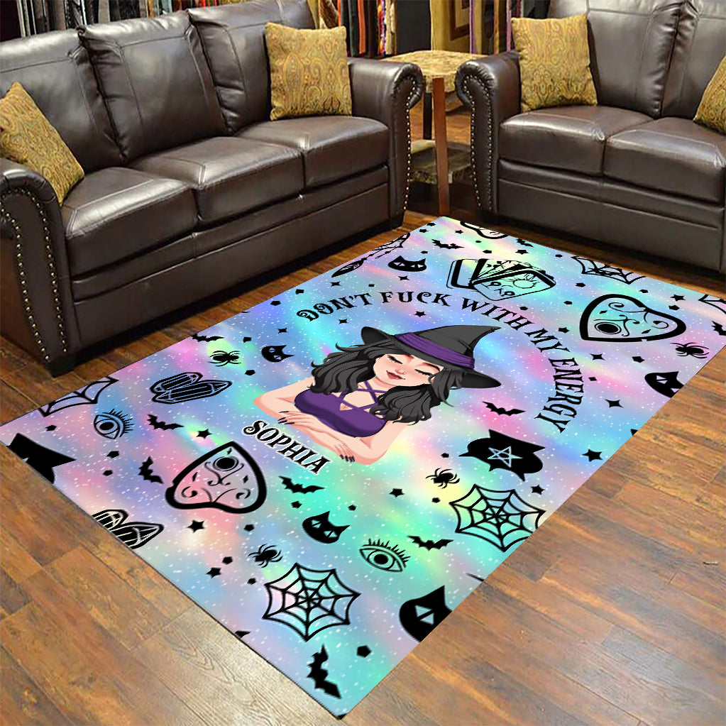 Ne jouez pas avec mon énergie - Tapis de sorcière personnalisé